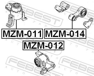 Febest MZM014 Опора, двигун