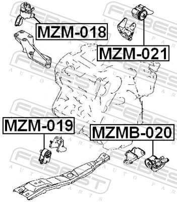 Febest MZM021 подушка двигуна задня