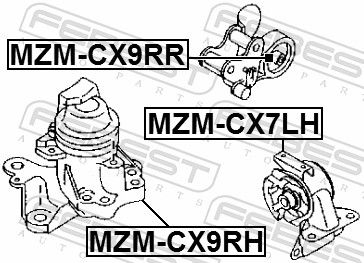 Febest MZMCX9RR подушка двигуна задня at