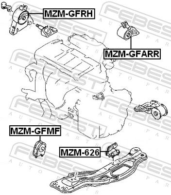 Febest MZMGFMF подушка двигуна передня mt