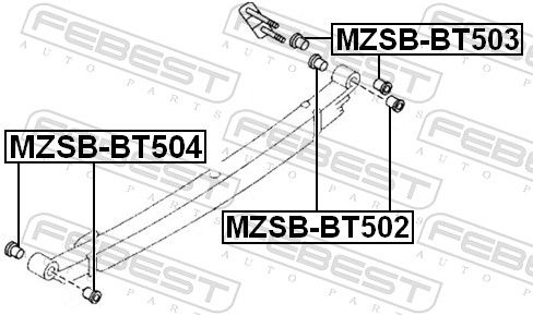 Febest MZSBBT502 Втулка задньої ресори задня