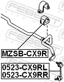 Febest MZSBCX9R Опора, стабілізатор