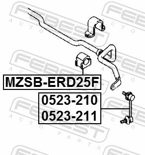 Febest MZSBERD25F Втулка переднього стабілізатора d25