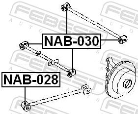 Febest NAB030 Сайлентблок задньої поперечної тяги