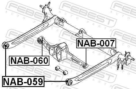Febest NAB060 Сайлентблок заднього важеля