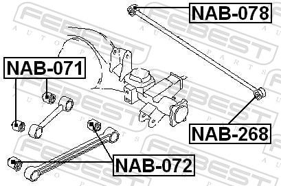 Febest NAB072 Сайлентблок заднього важеля