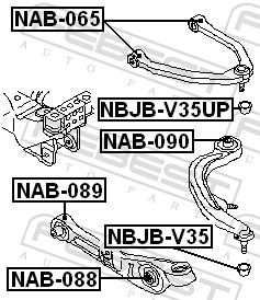 Febest NAB089 Сайлентблок нижнього переднього важеля