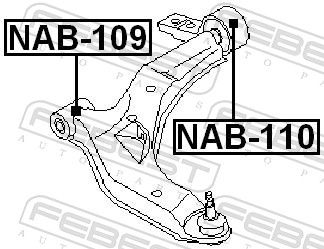 Febest NAB109 Опора, важіль підвіски