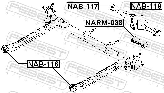 Febest NAB117 Опора, важіль підвіски