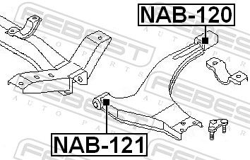 Febest NAB121 Опора, важіль підвіски