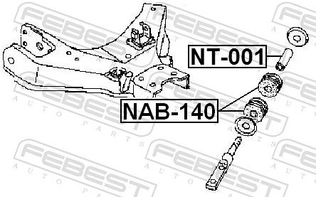 Febest NAB140 Сайлентблок переднього нижнього важеля