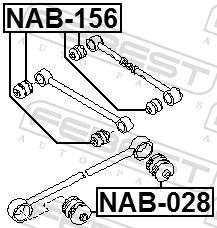 Febest NAB156 сайлентблок задньої поперечної тяги
