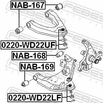 Febest NAB167 сайлентблок переднього верхнього важеля