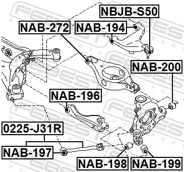 Febest NAB194 Опора, важіль підвіски