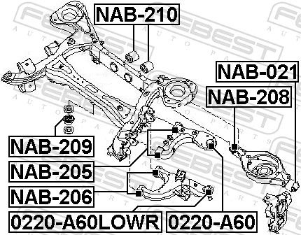 Febest NAB206 Сайлентблок заднього нижнього важеля