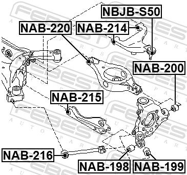 Febest NAB215 Опора, важіль підвіски