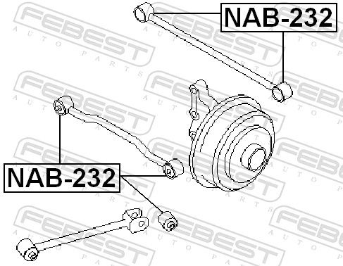 Febest NAB232 сайлентблок задньої поперечної тяги
