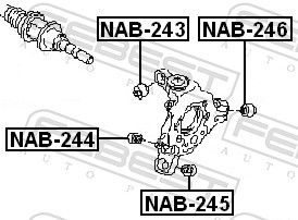 Febest NAB245 сайлентблок задньої цапфи