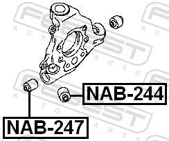 Febest NAB247 Сайлентблок задньої цапфи
