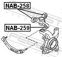 Febest NAB259 Опора, важіль підвіски