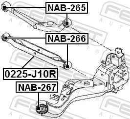Febest NAB265 Сайлентблок заднього поперечного важеля