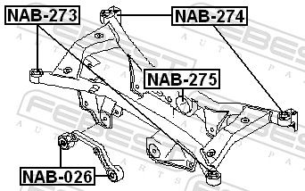 Febest NAB274 Сайлентблок задньої балки