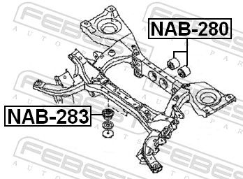 Febest NAB283 Сайлентблок заднього диференціала
