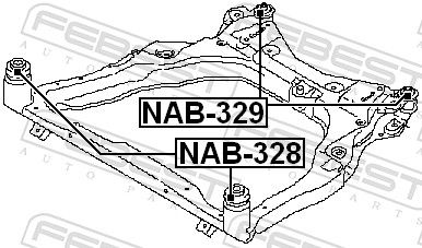 Febest NAB328 Сайлентблок підрамника передній