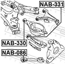 Febest NAB330 сайлентблок заднього важеля
