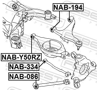 Febest NAB334 сайлентблок задньої поперечної тяги