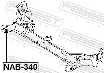 Febest NAB340 Сайлентблок задньої балки