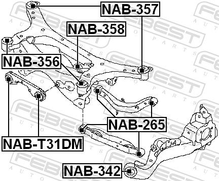 Febest NAB342 сайлентблок заднього важеля