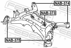 Febest NAB374 Сайлентблок задньої балки