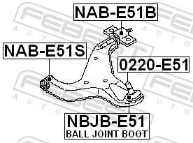 Febest NABE51S Опора, важіль підвіски