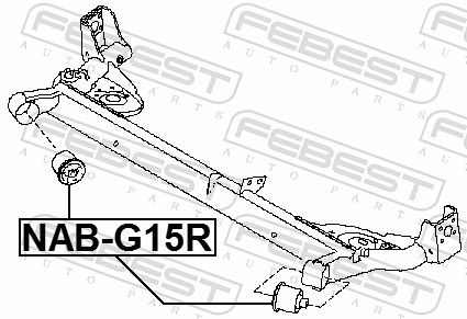 Febest NABG15R Сайлентблок задньої балки