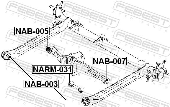 Febest NARM031 тяга задня поперечна