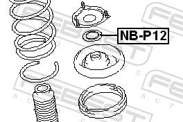 Febest NBP12 Підшипник котіння, опорний підшипник амортизатора