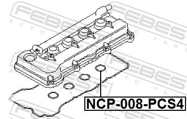 Febest NCP008PCS4 Кільце Ущільнювач колодязя свічки Комплект (4 шт. в упаковці)