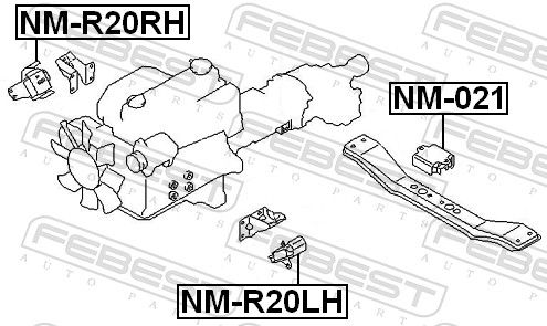 Febest NM021 Подушка двигуна задня