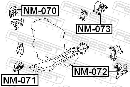 Febest NM071 Подушка двигуна передня