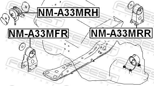 Febest NMA33MFR подушка двигуна передня (гідравлічна) mt