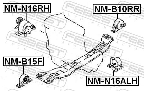 Febest NMB10RR Подушка двигуна задня