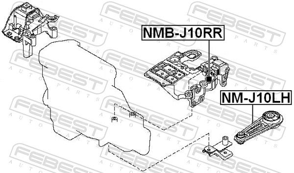 Febest NMJ10LH Опора, двигун