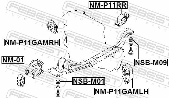 Febest NMP11GAMRH Подушка двигуна права mt