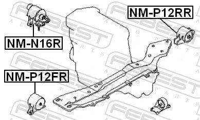 Febest NMP12RR подушка двигуна задня