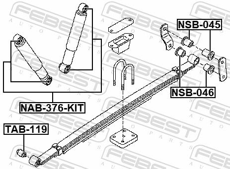 Febest NSB046 Втулка задньої ресори задня