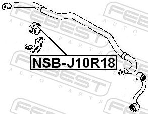 Febest NSBJ10R18 Втулка заднього стабілізатора D18