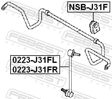 Febest NSBJ31F Втулка стабілізатора переднього D22