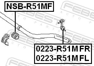 Febest NSBR51MF Опора, стабілізатор