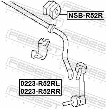 Febest NSBR52R Втулка стабілізатора заднього D26